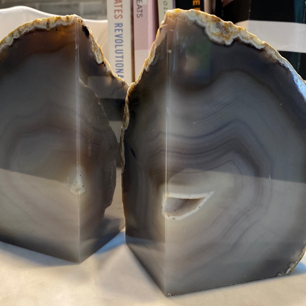 Agate Geode Bookends
